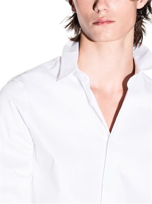 Camicia slim fit in satin di cotone stretch Essential ARMANI EXCHANGE | 8NZCBD-ZN10Z0113
