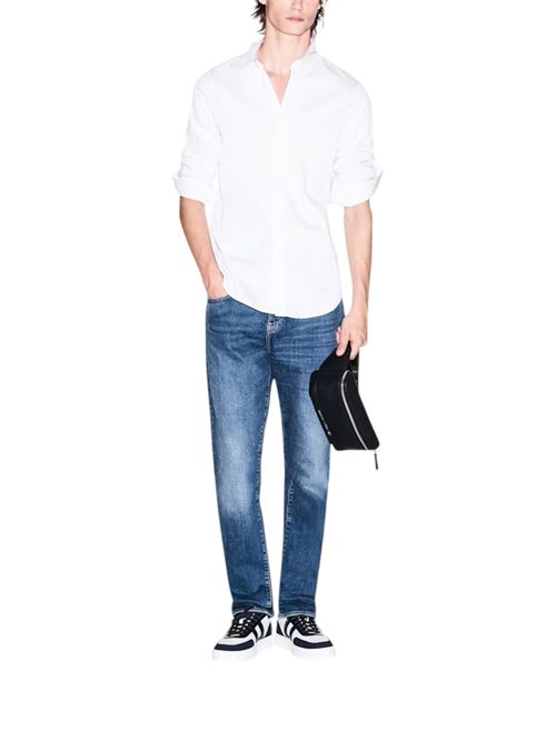 Camicia slim fit in satin di cotone stretch Essential ARMANI EXCHANGE | 8NZCBD-ZN10Z0113