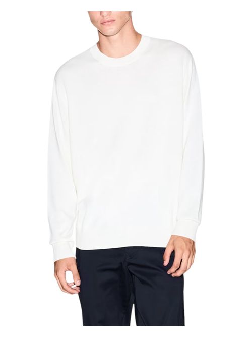 Maglione girocollo con logo in cotone viscosa e seta Icon ARMANI EXCHANGE | XM000338-AF12291U0009