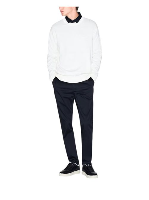 Maglione girocollo con logo in cotone viscosa e seta Icon ARMANI EXCHANGE | XM000338-AF12291U0009
