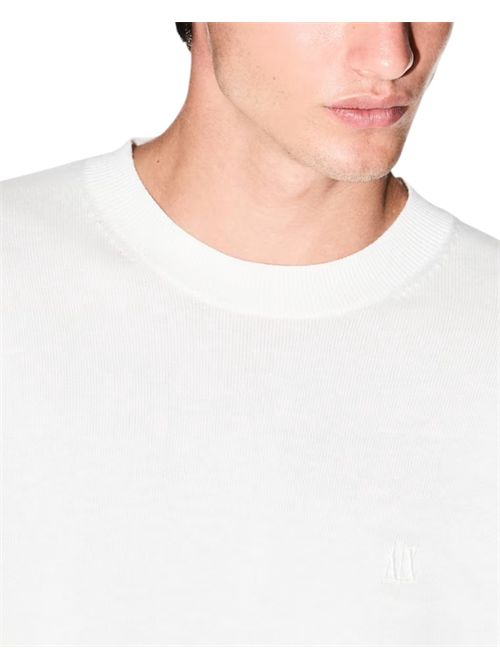Maglione girocollo con logo in cotone viscosa e seta Icon ARMANI EXCHANGE | XM000338-AF12291U0009