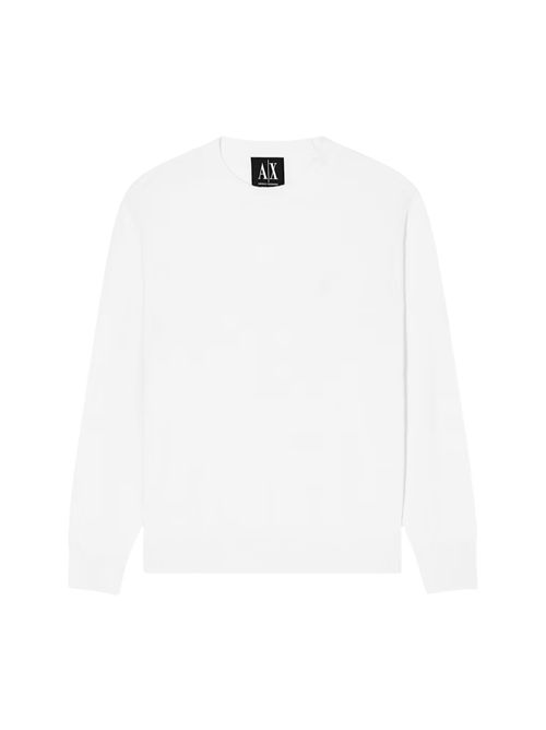 Maglione girocollo con logo in cotone viscosa e seta Icon ARMANI EXCHANGE | XM000338-AF12291U0009