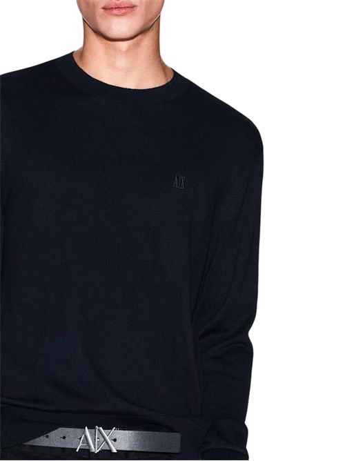 Maglione girocollo con logo in cotone viscosa e seta Icon ARMANI EXCHANGE | XM000338-AF12291UB101