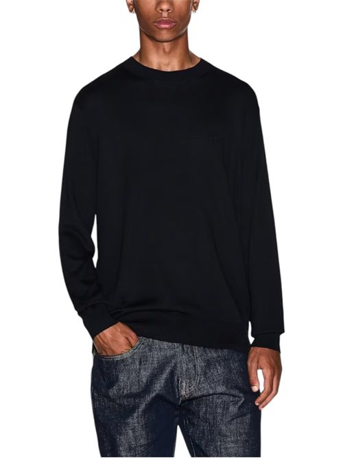 Maglione girocollo con logo in cotone viscosa e seta Icon ARMANI EXCHANGE | XM000338-AF12291UC001