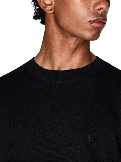 Maglione girocollo con logo in cotone viscosa e seta Icon ARMANI EXCHANGE | XM000338-AF12291UC001