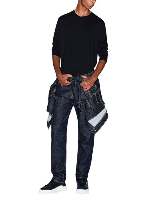 Maglione girocollo con logo in cotone viscosa e seta Icon ARMANI EXCHANGE | XM000338-AF12291UC001