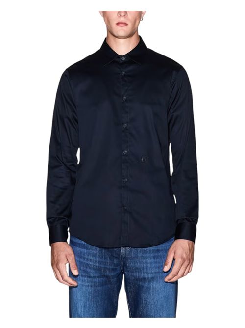 Camicia comfortevole in satin di cotone stretch Icon ARMANI EXCHANGE | XM000339-AF10192UB101