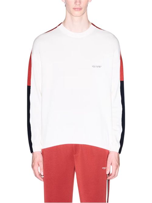 Pullover girocollo in cotone con bande a contrasto e logo ARMANI EXCHANGE | XM002722-AF11960U0007