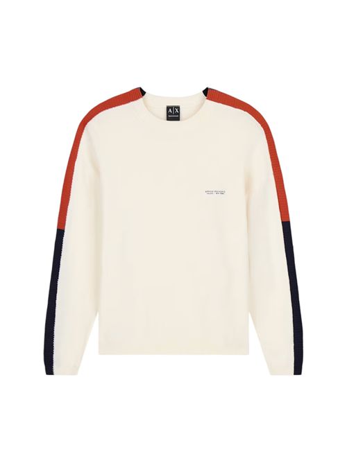 Pullover girocollo in cotone con bande a contrasto e logo ARMANI EXCHANGE | XM002722-AF11960U0007