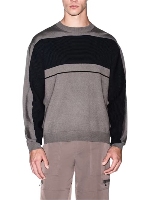 Pullover girocollo a blocchi in misto lana e cotone ARMANI EXCHANGE | XM002730-AF14007M6029