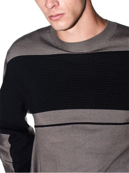 Pullover girocollo a blocchi in misto lana e cotone ARMANI EXCHANGE | XM002730-AF14007M6029