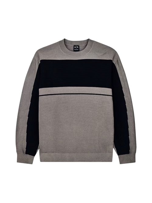 Pullover girocollo a blocchi in misto lana e cotone ARMANI EXCHANGE | XM002730-AF14007M6029