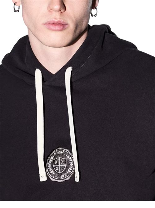 Felpa Crossover in cotone con cappuccio e logo ARMANI EXCHANGE | XM002912-AF26047U8128