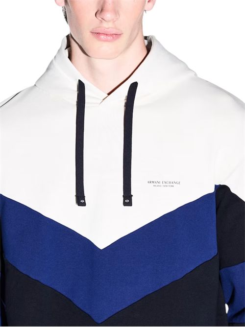 Felpa con cappuccio in cotone french terry e logo ARMANI EXCHANGE | XM002963-AF20934M0378