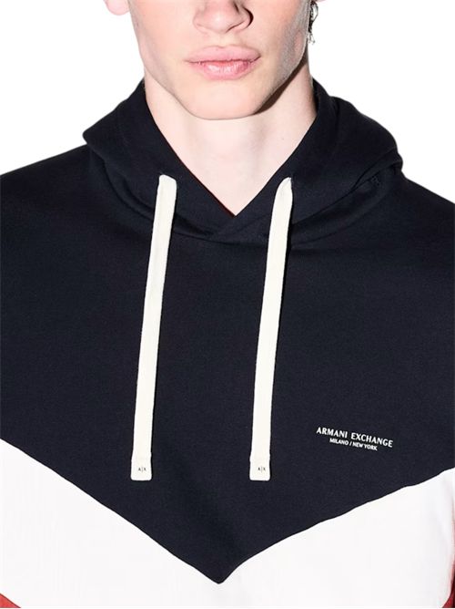 Felpa con cappuccio in cotone french terry e logo ARMANI EXCHANGE | XM002963-AF20934MB749