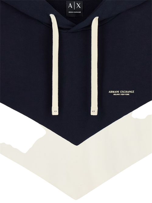 Felpa con cappuccio in cotone french terry e logo ARMANI EXCHANGE | XM002963-AF20934MB749