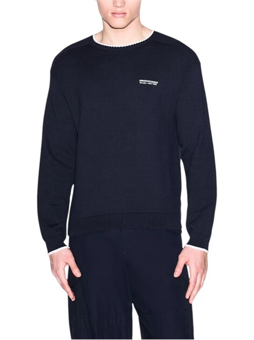 Pullover girocollo regular fit in misto cotone con logo ARMANI EXCHANGE | XM003009-AF28775UB101