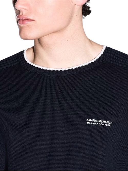 Pullover girocollo regular fit in misto cotone con logo ARMANI EXCHANGE | XM003009-AF28775UB101