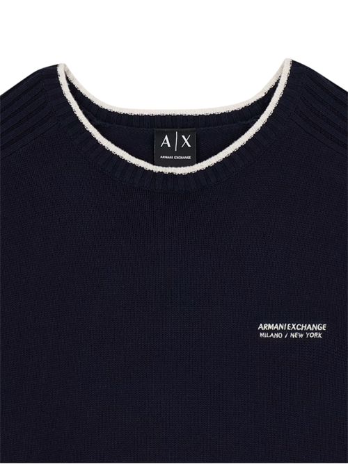 Pullover girocollo regular fit in misto cotone con logo ARMANI EXCHANGE | XM003009-AF28775UB101
