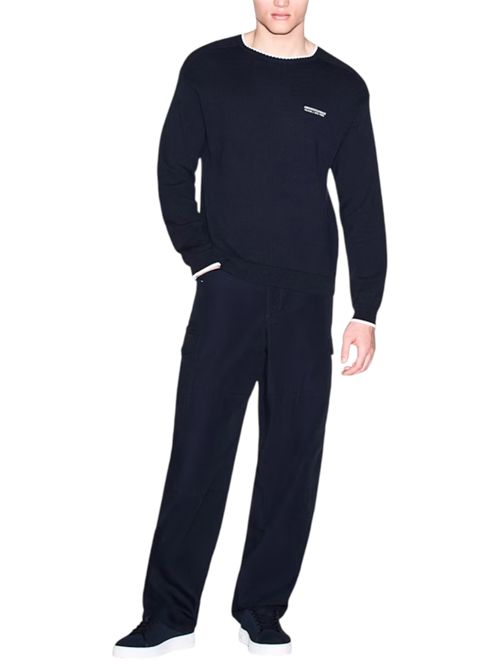 Pullover girocollo regular fit in misto cotone con logo ARMANI EXCHANGE | XM003009-AF28775UB101