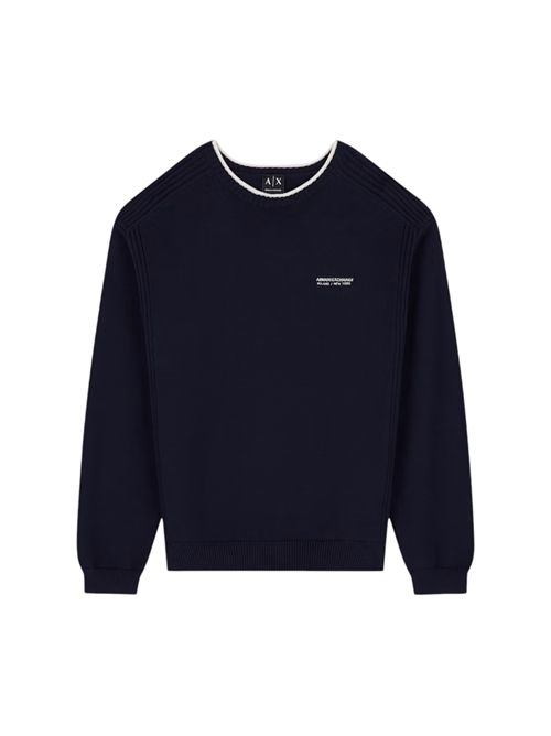 Pullover girocollo regular fit in misto cotone con logo ARMANI EXCHANGE | XM003009-AF28775UB101