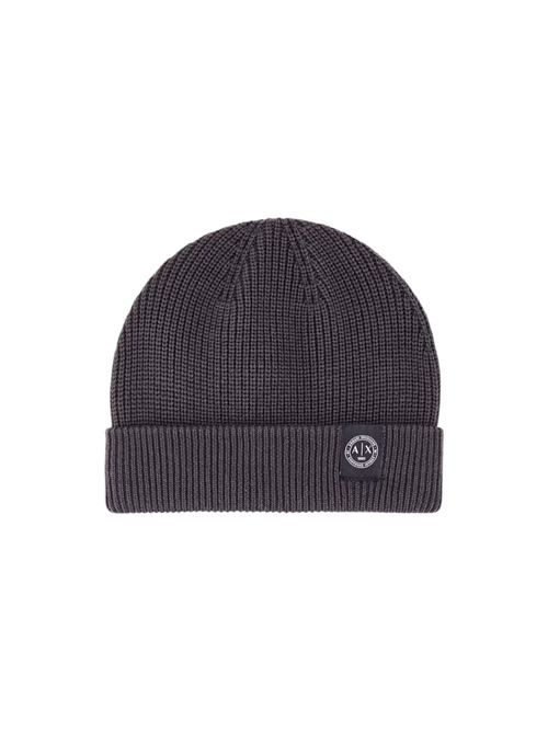 Berretto a costine in lana vergine e cotone con risvolto ARMANI EXCHANGE | XM003589-AF14008U8128