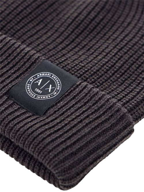 Berretto a costine in lana vergine e cotone con risvolto ARMANI EXCHANGE | XM003589-AF14008U8128