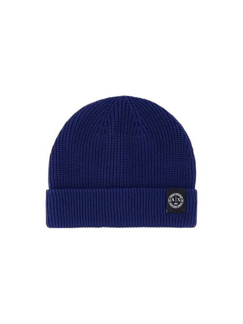 Berretto a costine in lana vergine e cotone con risvolto ARMANI EXCHANGE | XM003589-AF14008UB095