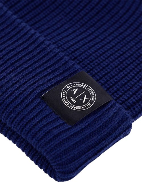 Berretto a costine in lana vergine e cotone con risvolto ARMANI EXCHANGE | XM003589-AF14008UB095