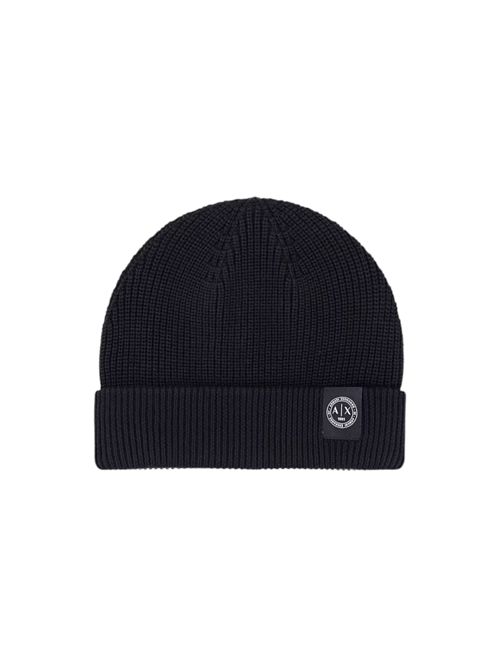 Berretto a costine in lana vergine e cotone con risvolto ARMANI EXCHANGE | XM003589-AF14008UB101