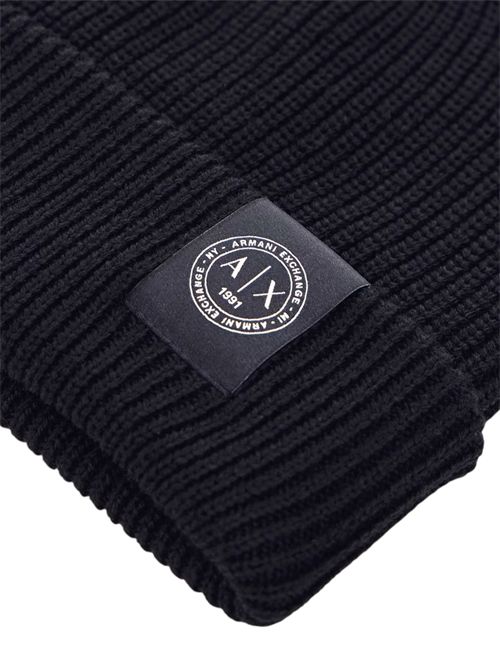Berretto a costine in lana vergine e cotone con risvolto ARMANI EXCHANGE | XM003589-AF14008UB101