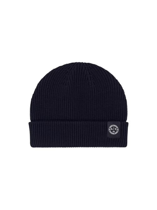 Berretto a costine in lana vergine e cotone con risvolto ARMANI EXCHANGE | XM003589-AF14008UC001