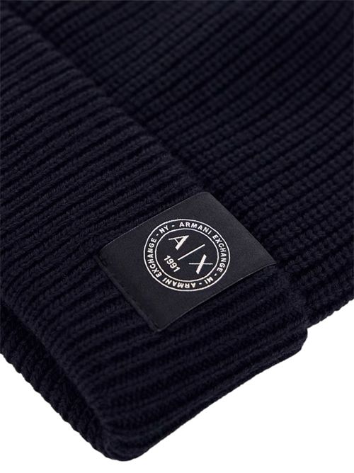 Berretto a costine in lana vergine e cotone con risvolto ARMANI EXCHANGE | XM003589-AF14008UC001