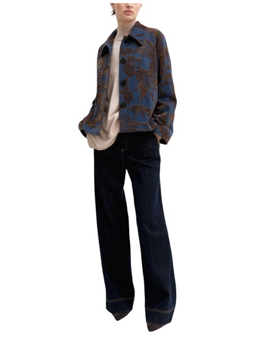 Giacca in denim jacquard delavé emmghiera EMME MARELLA | 2625046141001