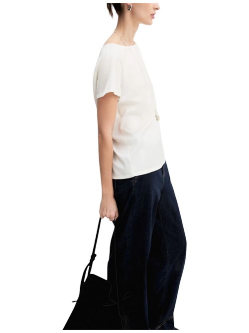 Blusa a maniche corte in raso leggero emmpanteon EMME MARELLA | 2625116121001