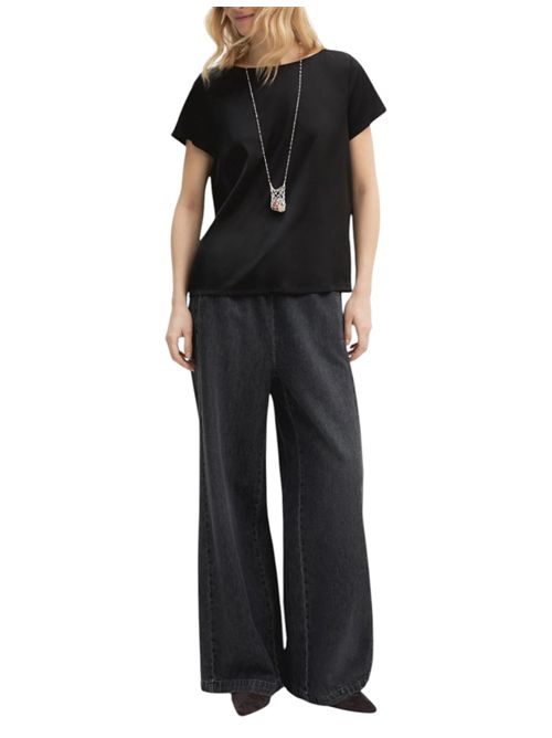 Blusa a maniche corte in raso leggero emmpanteon EMME MARELLA | 2625116121016