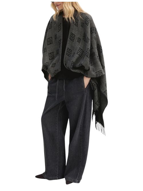 Poncho jacquard con frange emmorigano EMME MARELLA | 2625736021002