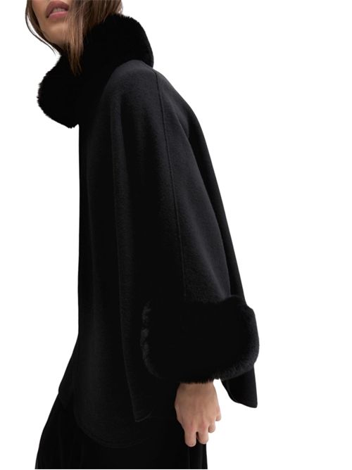 Cappa in panno con bordi in tessuto furry emmamici EMME MARELLA | 2625736012001