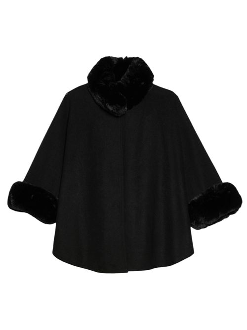 Cappa in panno con bordi in tessuto furry emmamici EMME MARELLA | 2625736012001