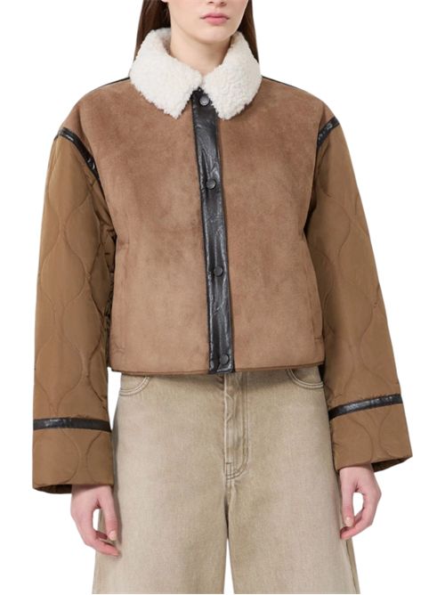 Giacca crop in effetto suede e tessuto tecnico wkdgessati MAX MARA WEEKEND | 262548601101