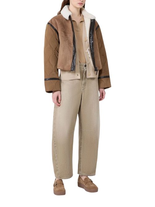 Giacca crop in effetto suede e tessuto tecnico wkdgessati MAX MARA WEEKEND | 262548601101