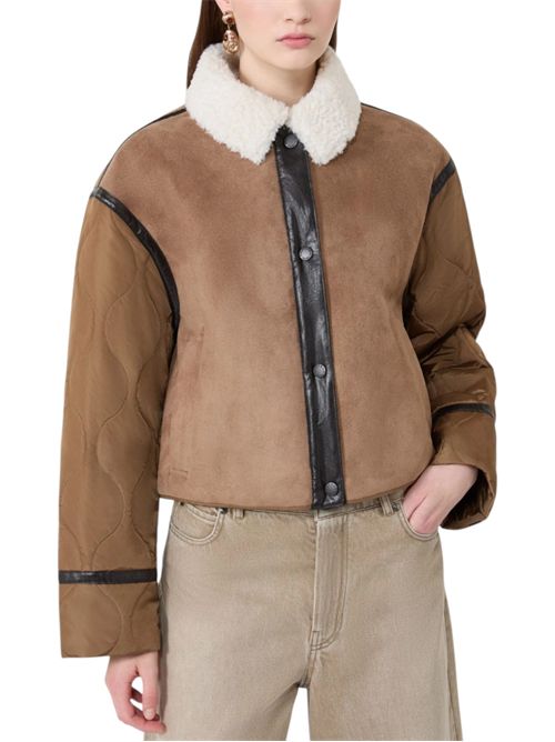 Giacca crop in effetto suede e tessuto tecnico wkdgessati MAX MARA WEEKEND | 262548601101