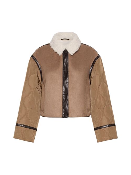 Giacca crop in effetto suede e tessuto tecnico wkdgessati MAX MARA WEEKEND | 262548601101