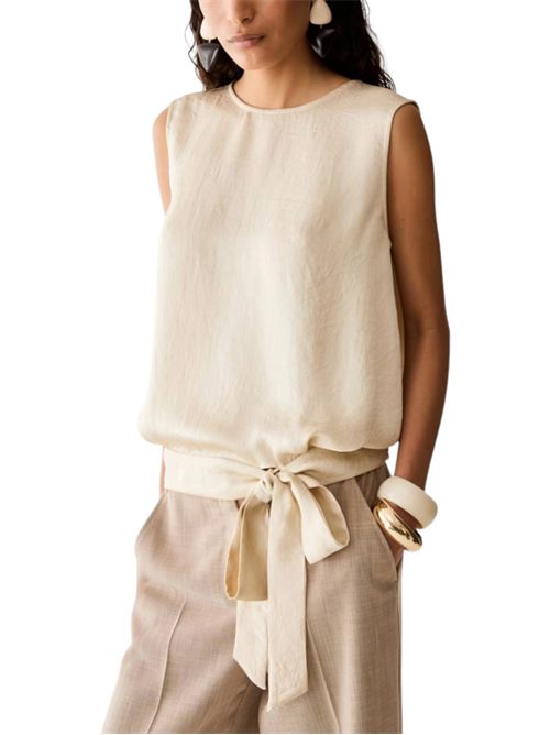 Top in twill crinkle con fiocco pbibaccano PENNYBLACK | 26211660371