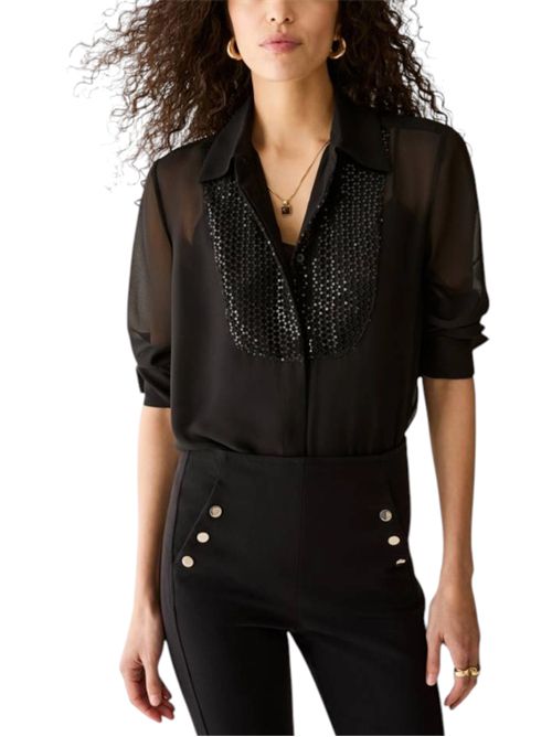 Camicia con plastron in paillettes  pbpaquila PENNYBLACK | 26211160425