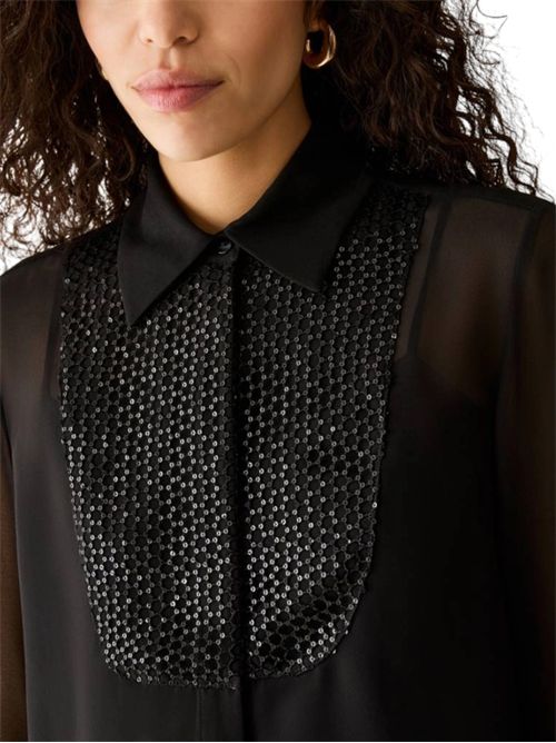 Camicia con plastron in paillettes  pbpaquila PENNYBLACK | 26211160425