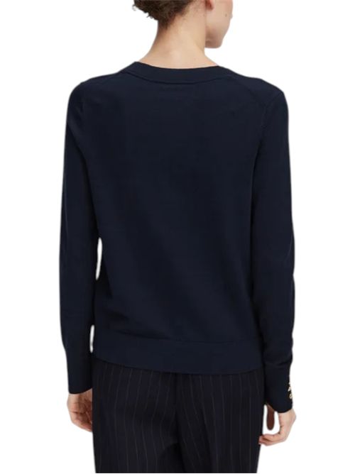 Pullover con bottoni dorati e scollatura a V TOMMY HILFIGER | WW0WW40098C1G