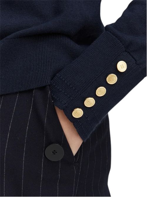 Pullover con bottoni dorati e scollatura a V TOMMY HILFIGER | WW0WW40098C1G