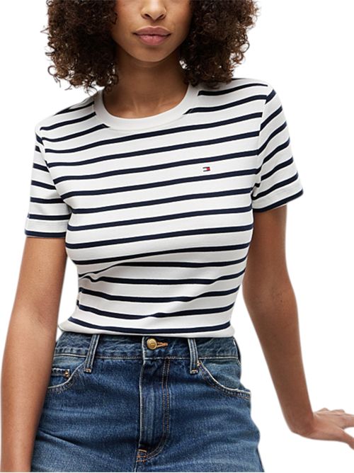 T-shirt slim fit con logo TOMMY HILFIGER | WW0WW4058703L