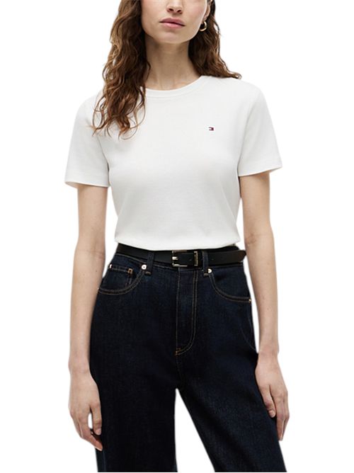 T-shirt slim fit con logo TOMMY HILFIGER | WW0WW40587YBL